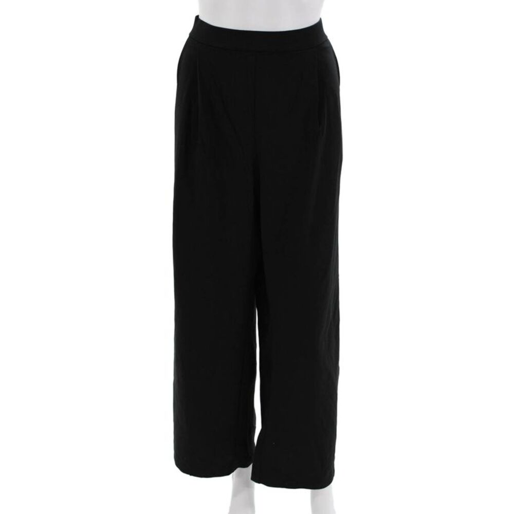 Saint + Sofia Women Cropped Dress Pants Black Organic Cotton Size XL